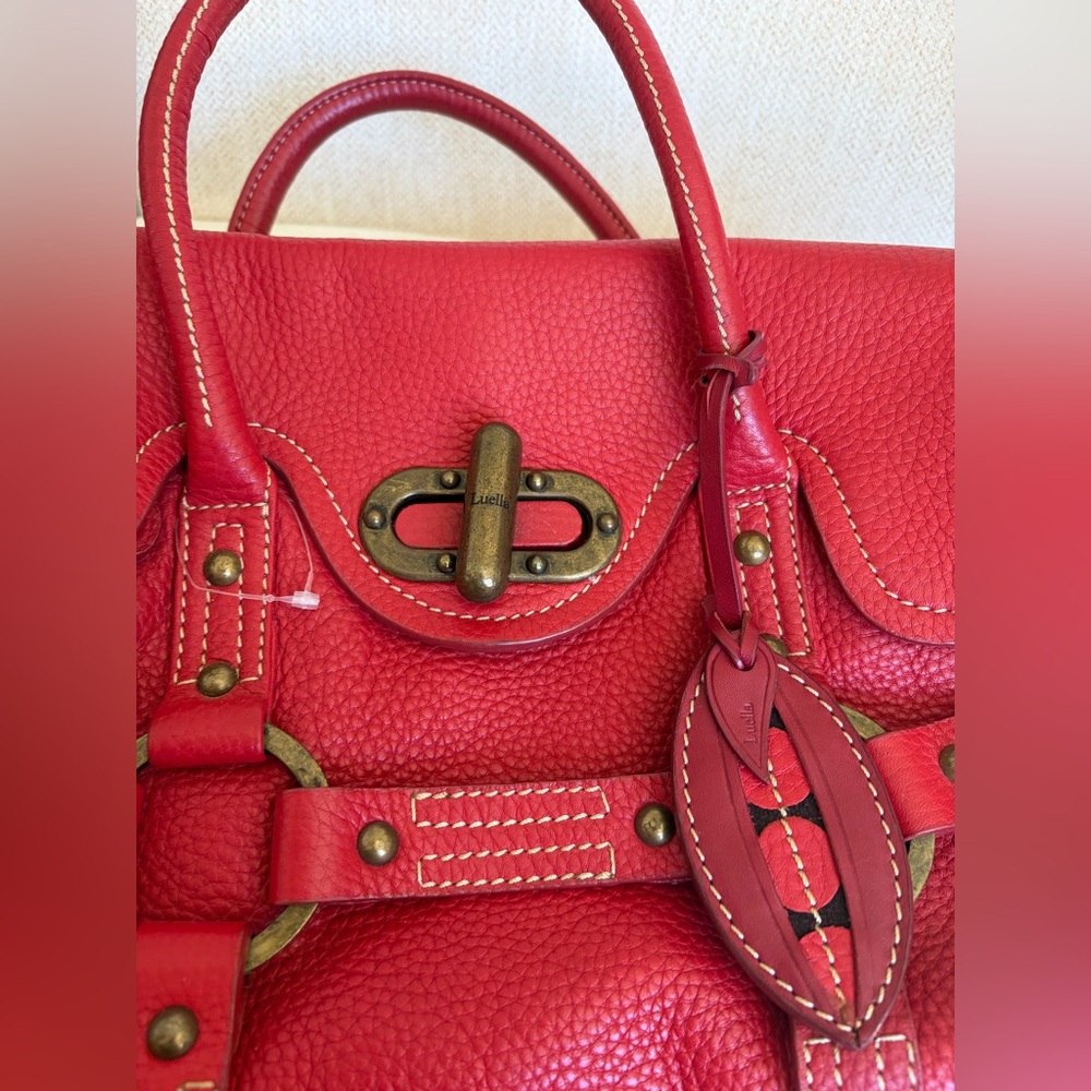 Luella Red Leather Tote Bag - Picture 2 of 9